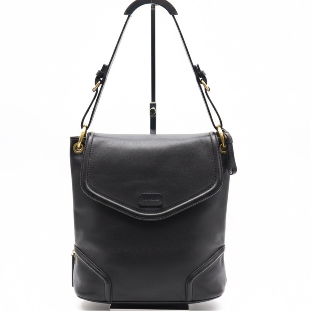 THE TREND Black Leather Shoulder Bag